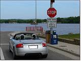  Merrimac, WI:  lacking a jump ramp, Tom waits for the ferry.