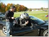  Getting into an NSX is tricky.  Getting in wearing a helmet is trickier.